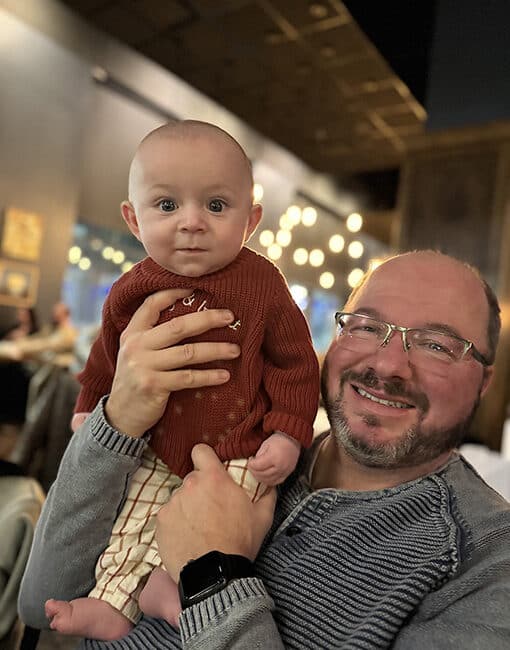 Jesse Chalich and Grandson Beckett.